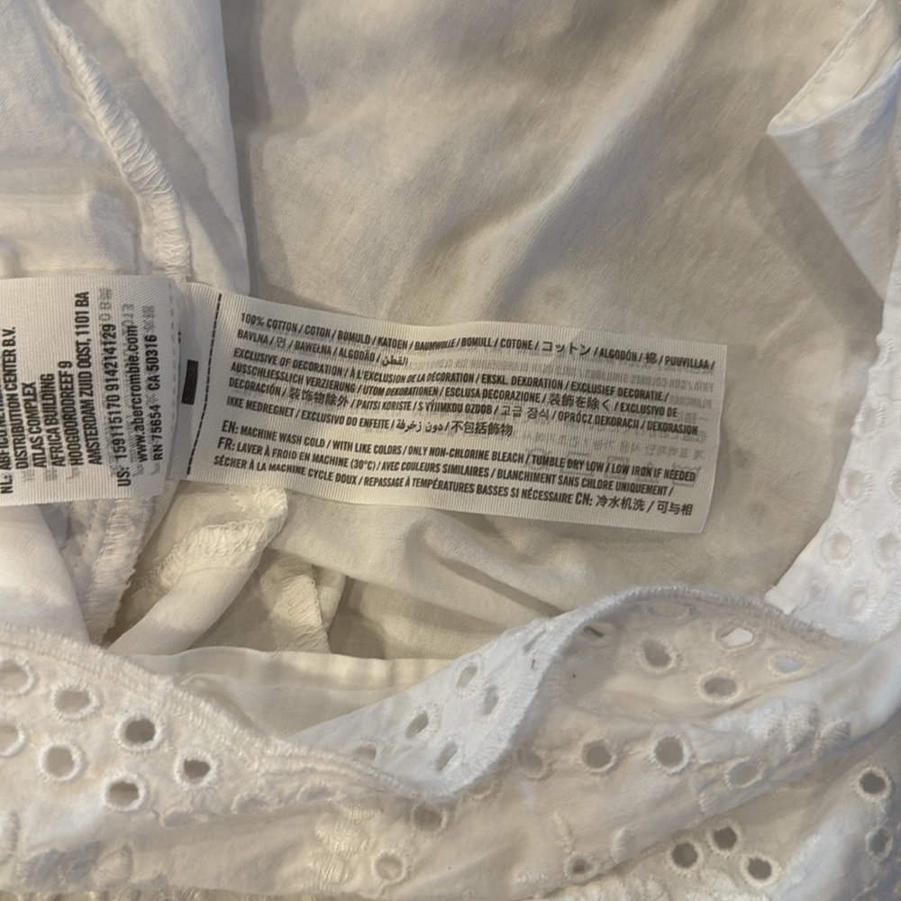 Abercrombie & fitch XS fit and flare halter mini dress cotton eyelet - Picture 8 of 16